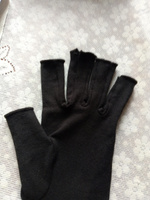 Компрессионные перчатки / Эластичные перчатки с половинными пальцами, черные L #1, Людмила П.
