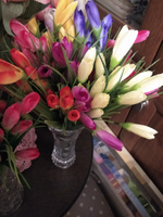 цветы искусственные подснежники крокусы разноцветные букет 5 шт ,37 см для декора, для кладбища #8, Галина Ю.