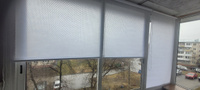 Рулонные шторы ЭКОНОМ для балкона ширина 80 см х 150 см цвет белый ландыш #60, Сергей К.