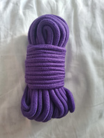 Веревка для связывания, БДСМ, шибари, хлопковая плетеная фиолетовая, игрушки товары для взрослых 18+ для женщин или для двоих, 6 мм, длина 10м #1, Анастасия К.