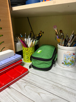 Пенал для школы OyLoy Smile, школьный, для карандашей, для канцелярских принадлежностей, текстильный, зеленый #6, Куракина Юлия