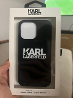 Чехол-накладка Karl Lagerfeld для iPhone 13 Pro / на Айфон 13 Про / бампер / кейс силиконовый Liquid silicone Stack logo, черный #1, Кирилл К.