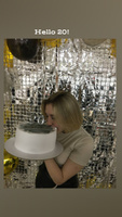 Свеча в торт юбилейная "Грань" (набор 2 в 1), цифра 20, серебряный металлик, 7.8 см #29, Елена М.