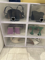Коробки для обуви 6 шт, с крышкой, пластиковые, прозрачные, органайзер контейнер для хранения обуви и вещей #61, Наира С.