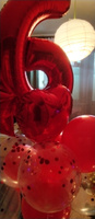 Шар фольгированный цифра "6" красный 102 сантиметра; украшение на день рождения #25, Елена М.
