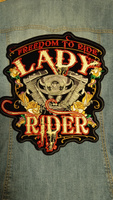 Нашивка на одежду lady rider большая на куртку заплатка термонашивка #30, Людмила Б.