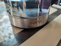 Чайник электрический MARTA MT-1088 Bl/Pe стеклянный с подсветкой и регулировкой температурных режимов, черный жемчуг, #7, Дмитрий Б.