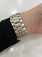 Металлический блочный стальной ремешок для смарт часов Apple Watch Series 1-9 , SE и Ultra , 42mm 44mm 45mm 49mm , Звездное серебро #20, Виктория К.