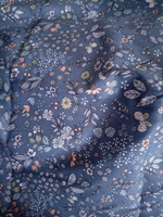 Ткань сатин. Цветочная лужайка на серо-синем. 100% хлопок. 100х160см #67, Венера