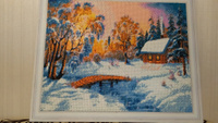 Алмазная мозаика на подрамнике Зима в деревне 40х50 см #8, Наталья 