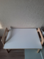 Растущий детский стол трансформер с раскладной грифельной доской и ящиками. Письменный развивающий игровой столик для кормления ребенка. Регулируемая деревянная мебель Монтессори для детей #2, Руслан А.