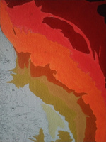 Картина по номерам на холсте с неоновой краской 40х60 "Рыжий кот в неоновом свете" #80, Ольга К.