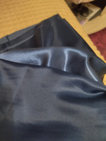 Отрез ткани для шитья Атлас (темно-синий) 1,5 х 1,0 м. #91, Марианна К.