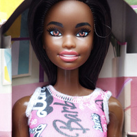 Кукла Barbie стильная Брюнетка в брендированном платье, HRH08 #2, Юля
