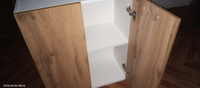 Кухонный модуль навесной двухдверный шкаф настенный корпус белый фасад ДУБ ВОТАН на 600 мм #38, Владимир Б.