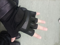 Тактические перчатки спортивные без пальцев черные XL для занятий на тренажерах для тяжелой и легкой атлетики, для турника и брусьев, качалки, воркаута, для фитнеса, для велоспорта и активного отдыха #65, Станислав К.