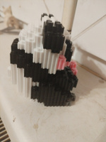 Конструктор из мини блоков 3D Панда с цветком #15, Наталья 