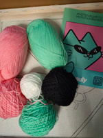 Набор для творчества, набор для вышивания в ковровой технике "Крутой зелёный кот" 40х40см #46, Константин Ш.