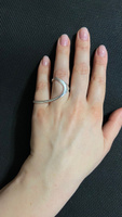 Кольцо женское, сложное на 2 пальца, минимализм от NIstyle серебро #3, Инга Р.