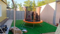 Батут с защитной сеткой Jump Trampoline inside Orange 8ft, 244 см, для дачи, для детей, для взрослых #6, Ксения К.