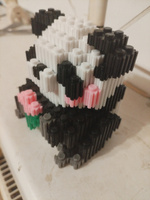 Конструктор из мини блоков 3D Панда с цветком #14, Наталья 