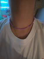 YOUR CHOKER Чокер женский из алмазного стекла фиолетового цвета ювелирной огранки в подарочной упаковке #31, Хуба Б.