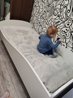 Кровать детская 160х80 My Sleep Volna деревянная с защитными бортиками, 2 ящиками и матрасом, белый, кровать с матрасом #7, Рита В.