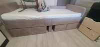 Кровать детская подростковая односпальная 160х70 Серо-коричневый с двумя ящиками, бортиком и матрасом в комплекте #1, Ольга С.