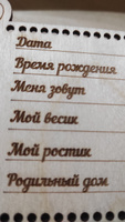 Бирка для новорожденного из натурального дерева, метрика. #4, Пользователь OZON