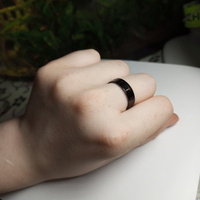 Кольцо черное сталь нержавеющая бижутерия женское мужское унисекс #52, Наташа З.