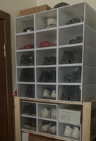 Коробки для обуви 10шт, с крышкой, пластиковые, прозрачные, органайзер контейнер для хранения обуви и вещей #60, Елена Я.