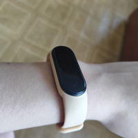 Ремешок для фитнес-браслета Xiaomi Mi Band 5, бежевый. Силиконовый, спортивный браслет для умных (смарт) часов Сяоми Ми Бэнд 5, сменный браслет мужской и женский #34, Екатерина Б.