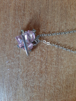 Цепочка женская, ожерелье подвеска розовое сердце #2, Елена Ш.