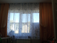 Curtain & Textile Тюль высота 180 см, ширина 500 см, крепление - Лента, синий сакура #21, Наталья К.