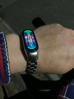 Металлический ремешок для Xiaomi Mi Band 7 (Metal strap) / Блочный стальной браслет / Сменный ремешок на застежке, Серебро #8, Ярослав С.