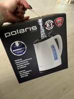 Чайник электрический Polaris PWK 1708C Water Way Pro, 2200 Вт, 1.7 л, залив воды без открытия крышки, контроллер STRIX, автоотключение, белый/серый #6, Екатерина К.