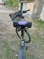 Седло (сиденье) велосипедное, 260х190 мм, универсальное, n37, черный, фиолетовый #3, Игорь Н.