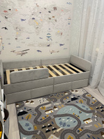 Кровать детская подростковая односпальная 180х80 Серый с двумя ящиками и бортиком в комплекте #3, Елена М.