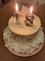 Свеча для торта юбилейная "Грань" (набор 2 в 1), цифра 18/81, серебряный металлик, 7.8 см #28, Лиза К.