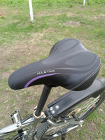 Седло (сиденье) велосипедное, 260х190 мм, универсальное, n37, черный, фиолетовый #2, Игорь Н.