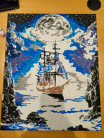 Картина по номерам со светящейся краской 40х50 Корабль в лунном свете #44, Роман Г.