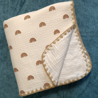 Плед - одеяло для новорожденного муслиновый 4-слойный Bambini Love #1, Ольга