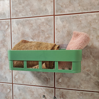 Полка для ванной комнаты Litzen Shelf-2, салатовый, на кухню,крепление без сверления. #42, Анжелика Д.