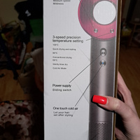 Фен для волос профессиональный, 1600 Вт фен стайлер с магнитной насадкой, розовый 2,7м. #1, Виктория Д.
