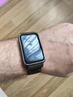 Блочный ремешок для смарт часов Xiaomi Mi Band 7 Pro (Steel Strap) / Металлический ремень браслет с застежкой для умных часов Сяоми Ми Бэнд 7 Про, Черный #2, Алексей З.