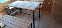 Стол садовый LACIO plus loft, стол деревянный для дачи, стол уличный металлический, 120х60х75 см, ГРОСТАТ #6, Марина А.