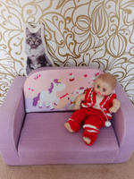 Бескаркасный диван кровать, малогабаритный диванчик раскладной, детское кресло мягкое для дома, Кипрей, модель Единороги Французская раскладушка, розовый, 83х55х55см #2, Светлана М.