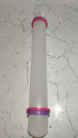 Скалка для теста кондитерская с ограничителями KONFINETTA, длина 23 см, цвет белый #60, Ольга К.