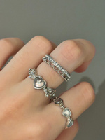 Комплект женских колец из 3 штук, регулируемые кольца набор #2, алена а.