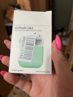 Чехол для наушников AirPods 1/2, светло-зеленый #42, Вероника Ш.